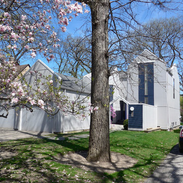 Highland Park, IL Contemporary Exterior Remodel in Pearl Gray and Deep Ocean