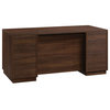 Sauder Englewood Engineered Wood Executive Desk in Spiced Mahogany