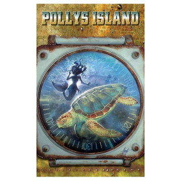 Jim Mazzotta Mermaid On Turtle Pollys Island South Art Print, 12"x18"