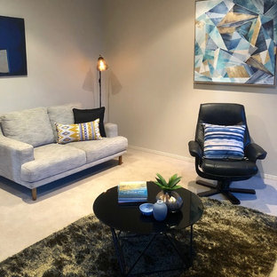 Example of a trendy home theater design in Townsville