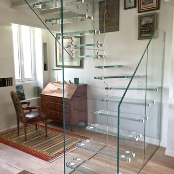 Escalier Skystep verre extra clair / Skystep extra clear glass stairs