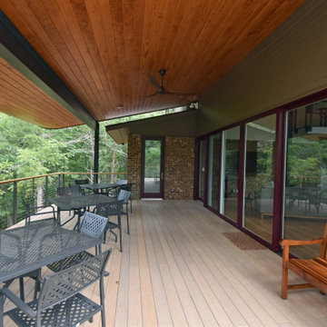 The main bedroom and the great room open on to the spacious deck