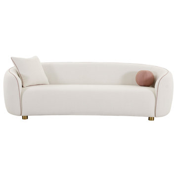 Modrest Winfree Modern Off White Fabric 3-Seater Sofa