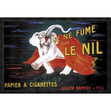 "Je Ne Fume Que Le Nil" Framed Canvas Giclee by Vintage Elephant, 38"x26"