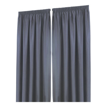 Dreamscene Pencil Pleat Blackout Curtains, Set of 2, Charcoal Grey, 183x117 Cm