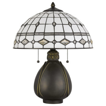 Dark Bronze Resin Tiffany, Table Lamp