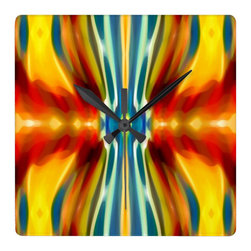 Abstract Art Fury Patern 4 Square Wall Clocks - Wall Clocks
