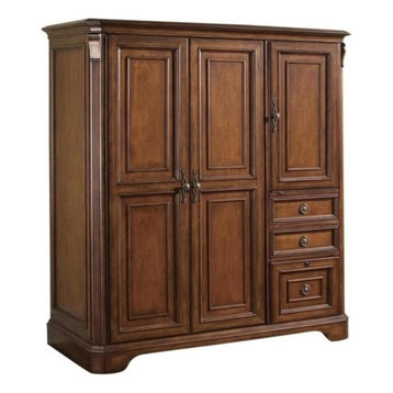 Bowery Hill Computer Armoire in Distressed Medium Cherry