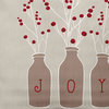 Doe Colored Joy Christmas Polyester Throw Pillow, 16"x16"