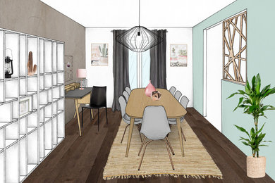 Inspiration for a mid-sized scandinavian dining room remodel in Montpellier