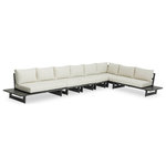 Meridian Furniture - Maldives Cream Water Resistant Fabric Outdoor Patio Modular Sectional - Create your own custom contemporary look on the deck or porch with the addition of this Maldives outdoor patio armless chair. Part of a large collection that lets you mix and match modular pieces to get the look you crave most. This modular sectional has cream water resistant fabric with a base made from grey aluminum, so it's sturdy, tough, and ready to face the elements with impeccable beauty, season in and season out. Shop the contemporary pieces in this collection to create the outdoor entertaining area of your dreams.