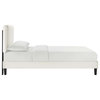 Modway Zahra Channel Tufted Performance Velvet Twin Platform Bed in White