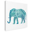 "Boho Teal Elephant II" by Danhui Nai, Canvas Art, 18"x18"