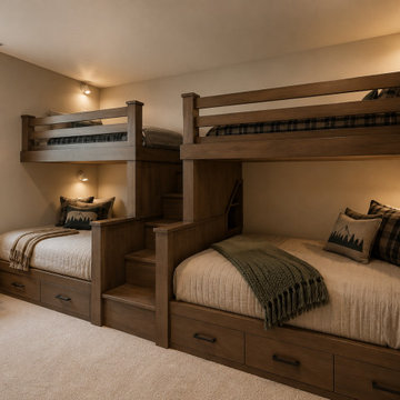 Custom Built-In Bunk Beds with Storage Stairs - Bend, OR