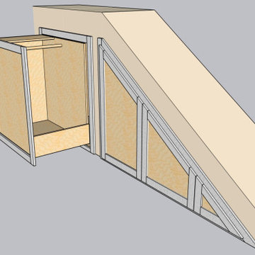 Custom Under-Stair Storage 3D Design Rendering