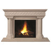 Fireplace Stone Mantel 1110S.555 With Filler Panels, Buff, No Hearth Pad