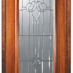 Prehung Single Door 80 Wood Mahogany Arlington Full Lite Glass - Front Doors