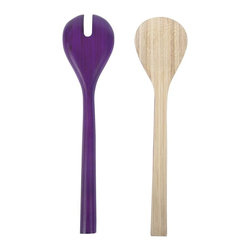 Core Bamboo Spun Bamboo Salad Servers - Serving Utensils