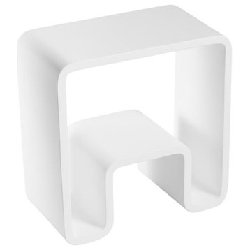17 in. Shower Bench in Pure Acrylic Stone in Matte White