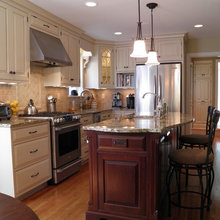 different color cabinets