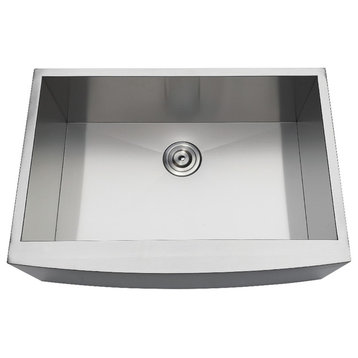 Gourmetier Stainless Steel Single Bowl Farmhouse Kitchen Sink, Brushed