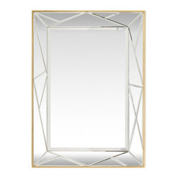 Worlds Away Franco Gold leaf Angled Mirror - Bathroom Mirrors