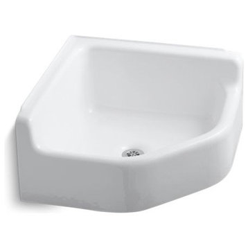 Kohler Whitby Floor-Mounted Corner Service Sink, White