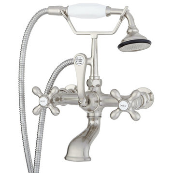 Classic Telephone Bathroom Wall Mounted Faucet, Brushed Nickel