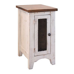 Pueblo White Chairside Table - Products