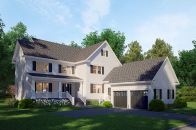 Farmhouse home design photo in New York