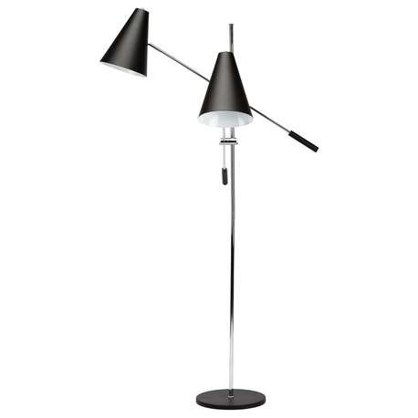 Tivat 2-Light Floor Light, Matte Black