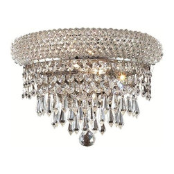 Elegant Lighting - Elegant 1802 Primo 2 Light 12" Elegant Cut Sconce, Chrome/Clear - Wall Sconces