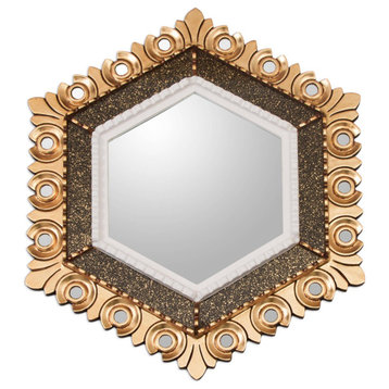 Novica Handmade Sublime Hex Wood Wall Mirror