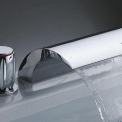 Moriano Double Handel Chrome Waterfall Sink & Bathtub Faucet - Bathtub Faucets