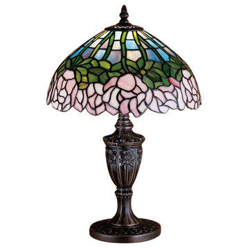 18" Tiffany Cabbage Rose Accent Lamp