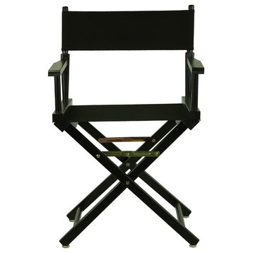 18" Director's Chair With Black Frame, Black Canvas