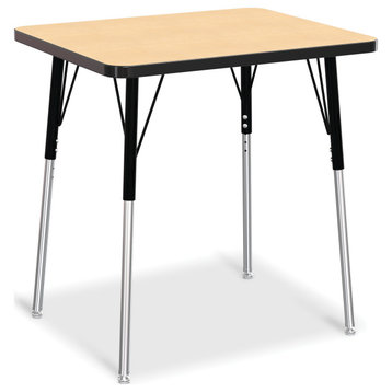 Berries Rectangle Student Desk -  24" X 30", A-height - Maple/Black/Black