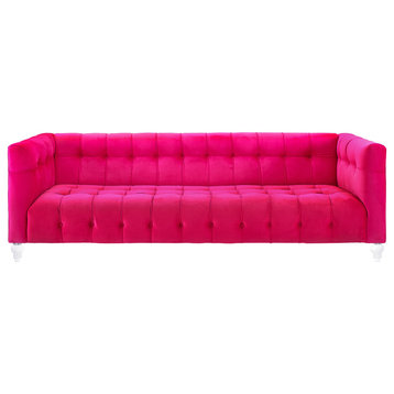 Bea Hot Pink Velvet Sofa