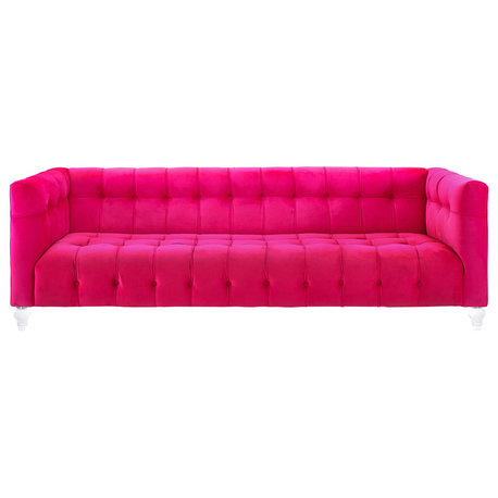 Bea Hot Pink Velvet Sofa