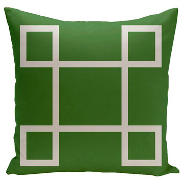 Geometric Decorative Outdoor Pillow, Leaf, 18"x18"