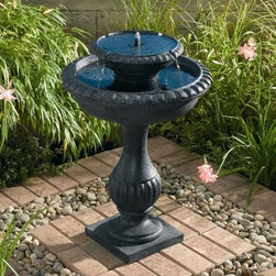 Blenheim Two Tier Solar Birdbath - Bird Baths