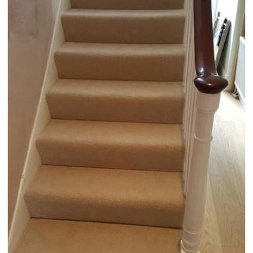 Beige Stair Runner Installation by The Flooring Group