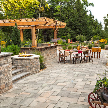Rustic Style Wall, Pillar & Steps