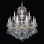 Schonbek - Schonbek 5075-48S 15 Light Crystal Chandelier, Antique Silver - The soft curves leaf-like motifs rich crystal garlands and flower-shaped cups of La Scala evoke the sixteenth-century chandeliers of the Rococo. Its ornate arms and scrolls are cast by hand from Schonbek family molds.