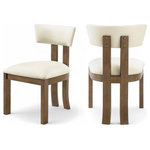 Meridian Furniture - Lavrin Upholstered Dining Side Chair, Cream, Vegan Leather, Walnut, Set of 2 - Indulge in the allure of the Cream Lavrin Dining Side Chair by Meridian Furniture. Its captivating design and luxurious Cream elevate any space with effortless elegance. Crafted with precision and durability in mind, this stunning piece becomes the focal point of gatherings, fostering moments of connection and warmth. Embrace sophistication and style with the Lavrin Dining Side Chair, a testament to exquisite taste and timeless beauty.