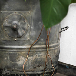 Khes Pair of Reclaimed Vintage Steel Industrial Chic Wheelbarrow Planters - Plants