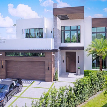 Final Construction Private Waterfront Custom Home in Boca Raton