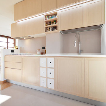 Cucina su misura tra shabby e minimal | 12 mq