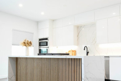 Example of a minimalist kitchen design in San Diego