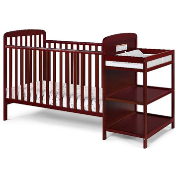 Suite Bebe Ramsey Traditional Wood Crib and Changer Combo in Cherry